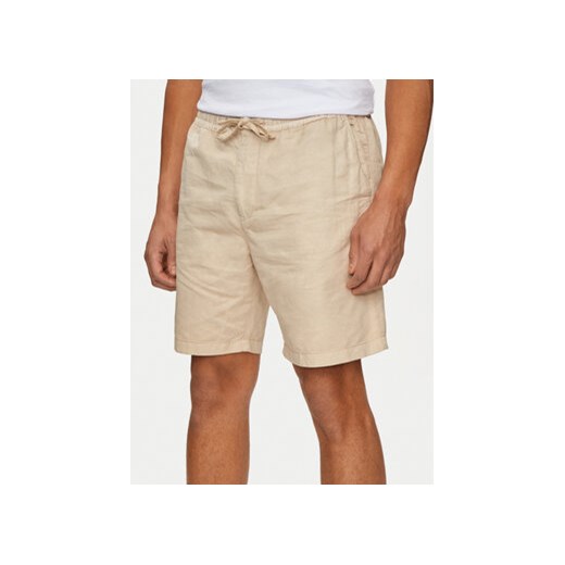 Pepe Jeans Szorty materiałowe Relaxed Linen Smart Shorts PM801093 Beżowy Regular Fit ze sklepu MODIVO w kategorii Spodenki męskie - zdjęcie 173138715