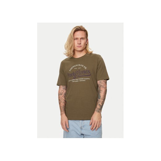 Jack&Jones T-Shirt Jprblulouie 12259674 Brązowy Regular Fit ze sklepu MODIVO w kategorii T-shirty męskie - zdjęcie 173138729