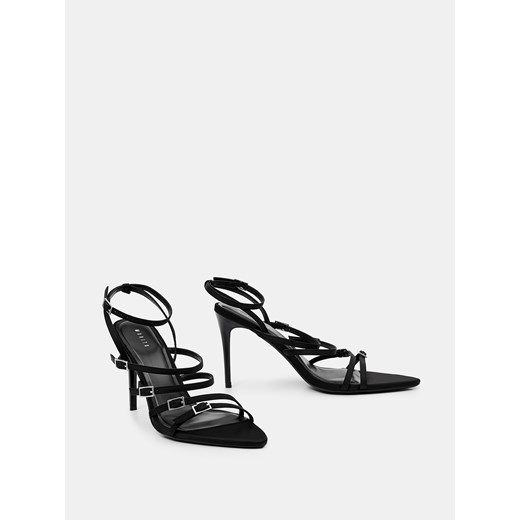 Mohito - Czarne sandały na szpilce - czarny ze sklepu Mohito w kategorii Sandały damskie - zdjęcie 173139297
