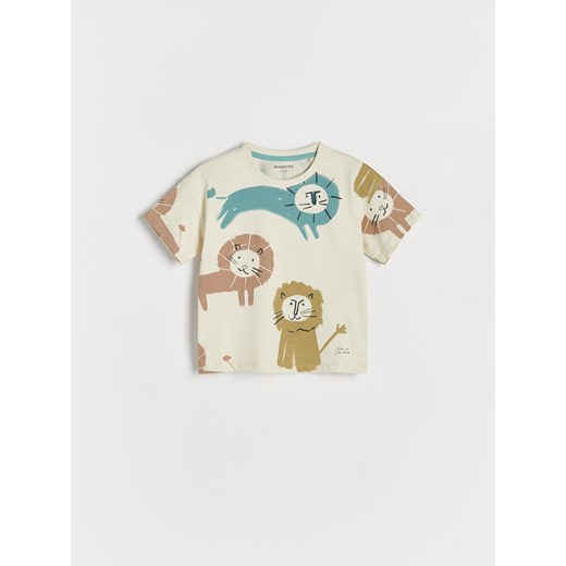 Reserved - T-shirt z nadruiem - złamana biel ze sklepu Reserved w kategorii T-shirty chłopięce - zdjęcie 173139967
