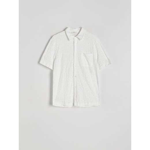 Reserved - Wzorzysta koszula comfort fit - złamana biel ze sklepu Reserved w kategorii Koszule męskie - zdjęcie 173140166