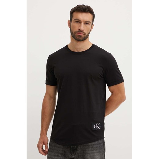 Calvin Klein Jeans t-shirt bawełniany męski kolor czarny z aplikacją J30J323482 ze sklepu ANSWEAR.com w kategorii T-shirty męskie - zdjęcie 173140608
