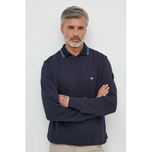 Gant bluza męska kolor granatowy z aplikacją ze sklepu ANSWEAR.com w kategorii Bluzy męskie - zdjęcie 173140779