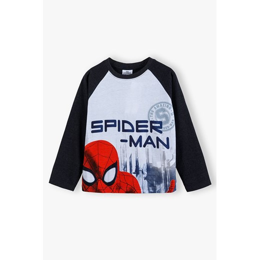 Bawełniana bluzka chłopięca z długim rękawem Spiderman ze sklepu 5.10.15 w kategorii T-shirty chłopięce - zdjęcie 173141696