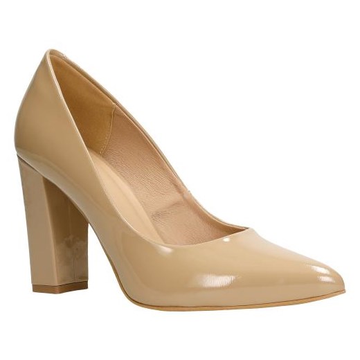 Wojas Beżowe Eleganckie Czółenka Damskie Z Lakierowanej Skóry Wojas 36,5 promocyjna cena Wojas