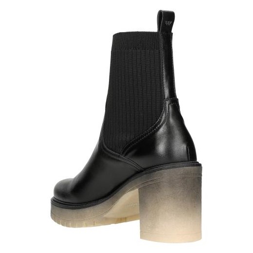 Wojas Czarne Botki Damskie Na Obcasie Z Cieniowaną Podeszwą Wojas 38 okazja Wojas