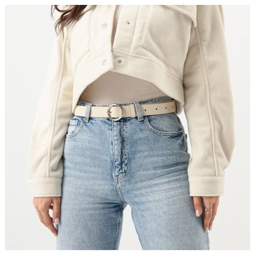 Wojas Beżowy Pasek Damski Ze Skóry Licowej ze sklepu Wojas w kategorii Paski damskie - zdjęcie 173144909