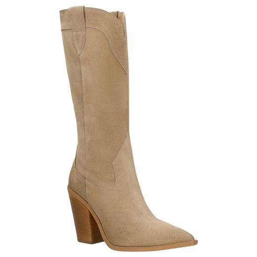 Wojas Beżowe Kozaki Kowbojki Na Wysokim Obcasie Wojas 37 wyprzedaż Wojas