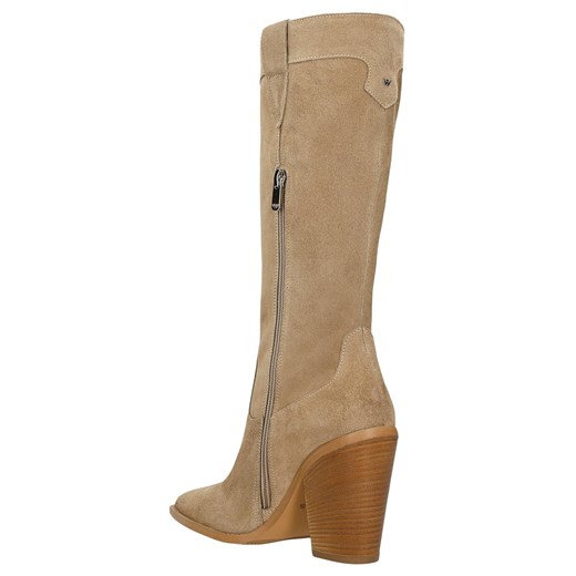 Wojas Beżowe Kozaki Kowbojki Na Wysokim Obcasie Wojas 36 okazyjna cena Wojas