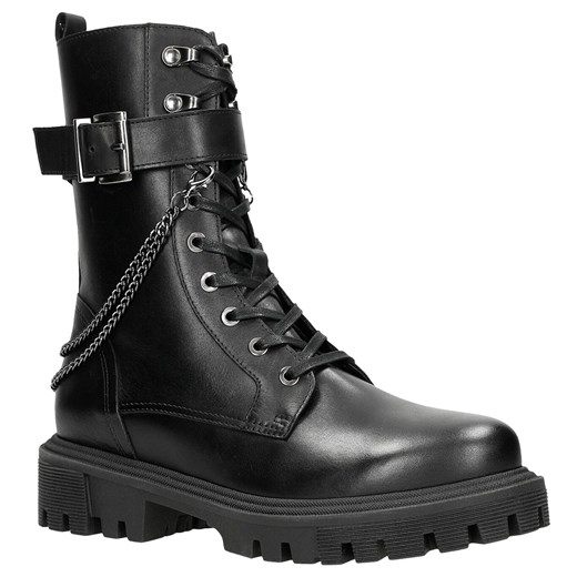 Wojas Czarne Bikery Damskie Z Odczepianym Łańcuszkiem Wojas 40 Wojas