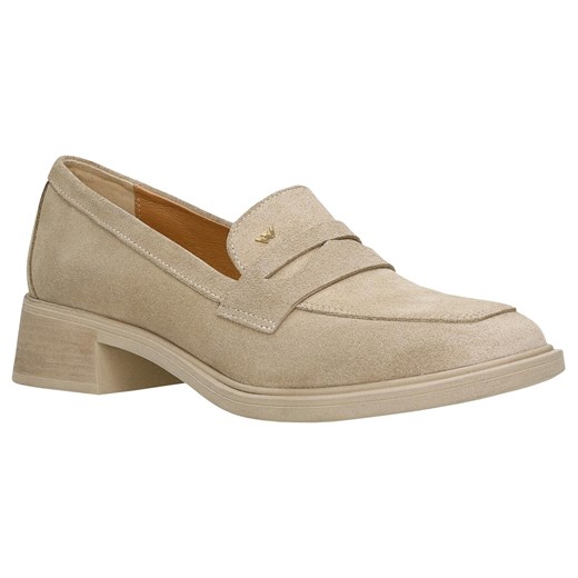 Wojas Beżowe Mokasyny Na Niskim Obcasie Wojas 41 Wojas