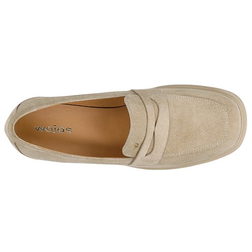 Wojas Beżowe Mokasyny Na Niskim Obcasie Wojas 38 Wojas