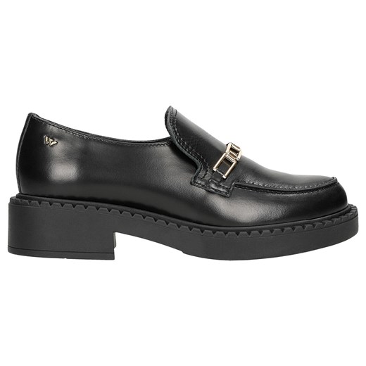 Wojas Czarne Mokasyny Damskie Ze Skóry Florentic Ze Złotą Ozdobą Wojas 40 wyprzedaż Wojas