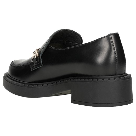 Wojas Czarne Mokasyny Damskie Ze Skóry Florentic Ze Złotą Ozdobą Wojas 40 okazja Wojas