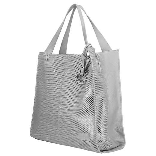 Wojas Popielata Shopperka Z Ażurową Skórą ze sklepu Wojas w kategorii Torby Shopper bag - zdjęcie 173150086