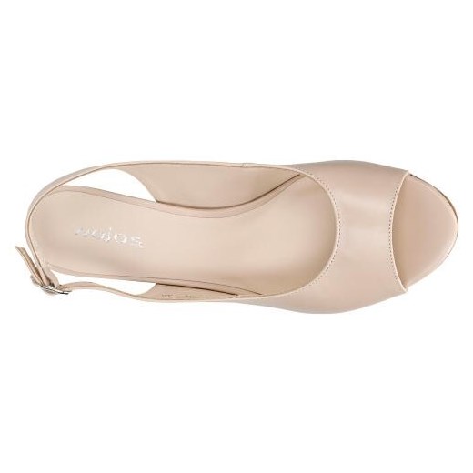 Wojas Beżowe Sandały Damskie Z Otwartą Piętą Oraz Ozdobnym Obcasem Wojas 38 Wojas