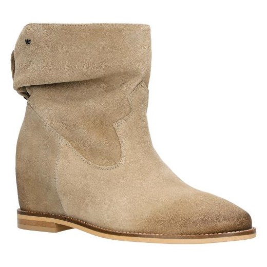Wojas Beżowe Botki Damskie Z Ukrytą Koturną Wojas 36 Wojas