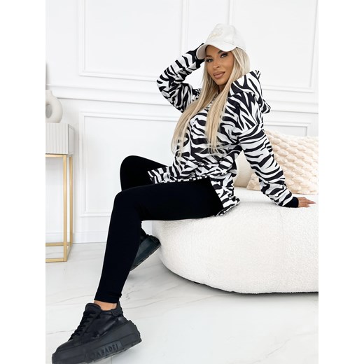 Dres 2 częściowy Bluza plus legginsy Czarna Zebra ze sklepu Fashionyou w kategorii Dresy damskie - zdjęcie 173153598