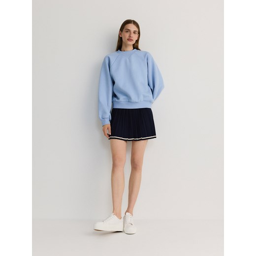 Reserved - Bawełniana bluza z haftem - jasnoniebieski Reserved M Reserved