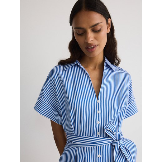 Reserved - Koszulowa sukienka midi - wielobarwny Reserved M Reserved