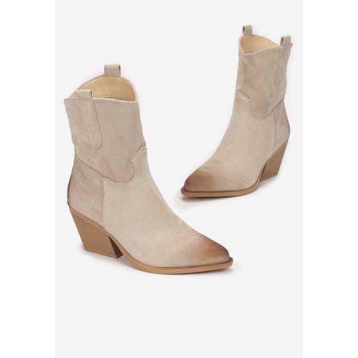 Beżowe Botki Mico Renee 40 renee.pl