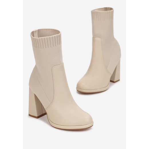 Beżowe Botki z Elastyczną Cholewką Typhessa Renee 41 renee.pl