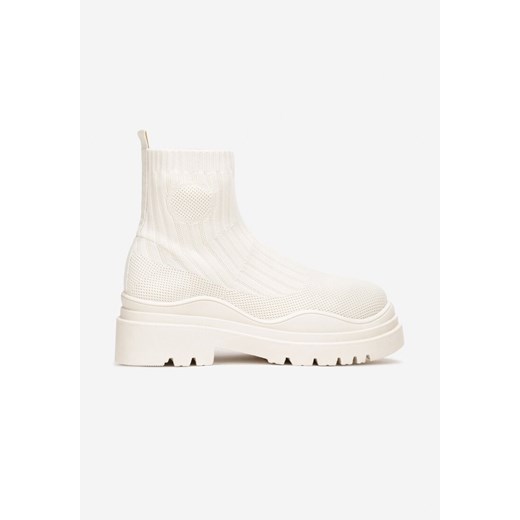 Beżowe Botki z Elastyczną Cholewką Ganeon Renee 40 renee.pl