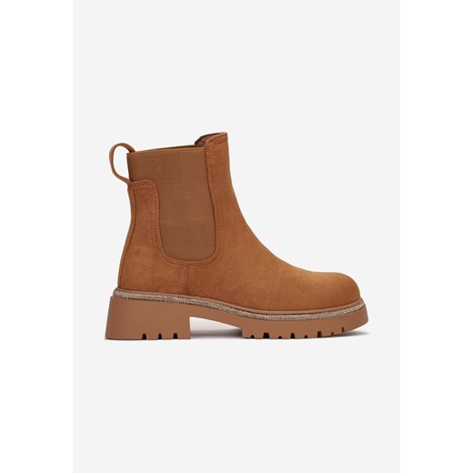 Brązowe Botki Sztyblety z Lamówką z Cyrkonii Mefile Renee 38 renee.pl