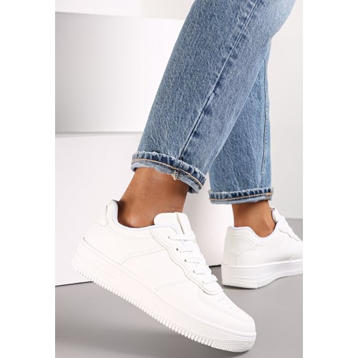 Białe Sneakersy Sznurowane na Grubej Podeszwie Taleith ze sklepu renee.pl w kategorii Buty sportowe damskie - zdjęcie 173162606