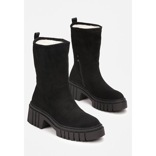 Czarne Botki na Grubej Podeszwie Lymal Renee 36 renee.pl