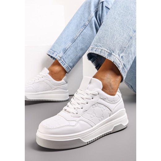 Białe Sneakersy Sznurowane na Grubej Podeszwie Ainne Renee 37 renee.pl