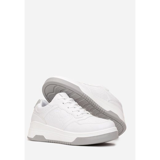 Białe Sneakersy Sznurowane na Grubej Podeszwie Ainne Renee 36 renee.pl