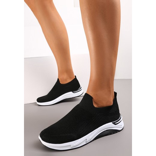 Czarne Buty Sportowe Przed Kostkę ze Skarpetkową Cholewką Libbita ze sklepu renee.pl w kategorii Buty sportowe damskie - zdjęcie 173174369
