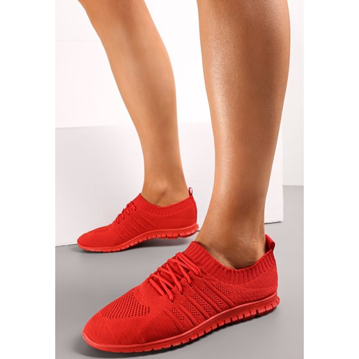 Czerwone Buty Sportowe Sznurowane przed Kostkę Nillie ze sklepu renee.pl w kategorii Buty sportowe damskie - zdjęcie 173174566