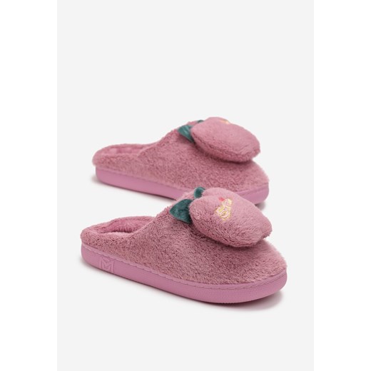 Fioletowe Kapcie Ozdobione Naszywką Jabłuszkiem Anzerames Renee 40-41 renee.pl