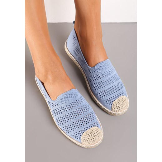 Niebieskie Ażurowe Espadryle Ozdobione Plecionką na Podeszwie i Nosku Tarniesa ze sklepu renee.pl w kategorii Espadryle damskie - zdjęcie 173185377