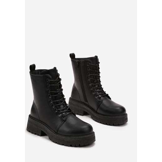 Czarne Botki Workery na Platformie z Protektorem Venar Renee 38 renee.pl