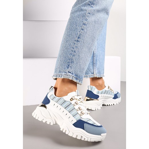 Niebieskie Sneakersy przed Kostkę na Platformie Sparkani ze sklepu renee.pl w kategorii Buty sportowe damskie - zdjęcie 173189965