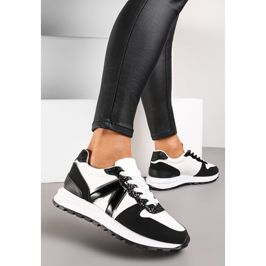 Czarne Sneakersy z Brokatem przed Kostkę Skylara ze sklepu renee.pl w kategorii Buty sportowe damskie - zdjęcie 173190055