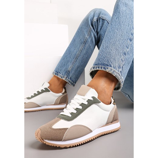 Brązowe Sneakersy  z Ozdobnymi Wstawkami Fania ze sklepu renee.pl w kategorii Buty sportowe damskie - zdjęcie 173192287