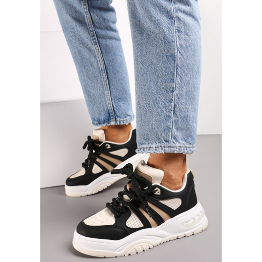 Czarne Sneakersy na Grubej Podeszwie z Brokatem Lenema ze sklepu renee.pl w kategorii Buty sportowe damskie - zdjęcie 173194089