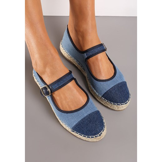 Niebieskie Espadryle na Plecionej Podeszwie z Juty Blecotta Renee 39 renee.pl