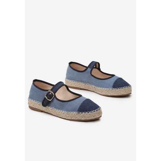 Niebieskie Espadryle na Plecionej Podeszwie z Juty Blecotta Renee 39 renee.pl