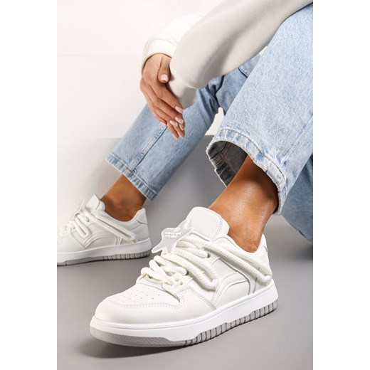 Białe Sneakersy z Grubymi Sznurowadłami i Naszywką w Kształcie Gwiazdki Alesine ze sklepu renee.pl w kategorii Buty sportowe damskie - zdjęcie 173198055