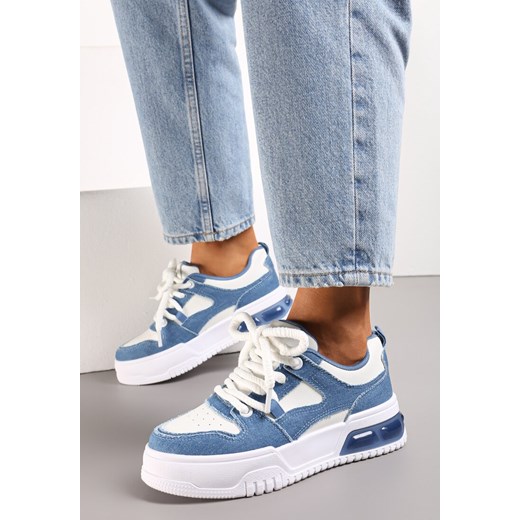 Niebieskie Sneakersy na Platformie Wiązane na Grube Sznurowadła Mirilte ze sklepu renee.pl w kategorii Buty sportowe damskie - zdjęcie 173202198