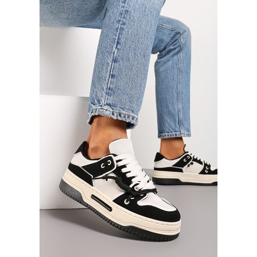 Czarne Sneakersy na Platformie z Ozdobnymi Sznurówkami Aqara ze sklepu renee.pl w kategorii Buty sportowe damskie - zdjęcie 173202208