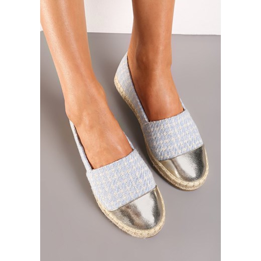 Niebieskie Espadryle z Tweedowego Materiału z Plecionką na Podeszwie Hexiria Renee 39 renee.pl