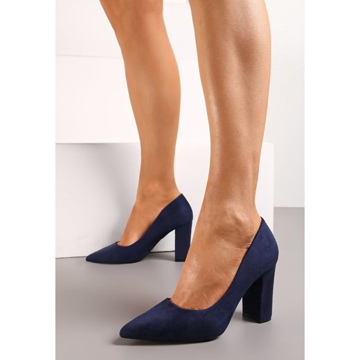 Granatowe Czółenka Juven ze sklepu renee.pl w kategorii Czółenka - zdjęcie 173211799
