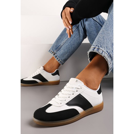 Czarno-Białe Sneakersy Tenisówki z Klasycznym Sznurowaniem Norio ze sklepu renee.pl w kategorii Buty sportowe damskie - zdjęcie 173230606