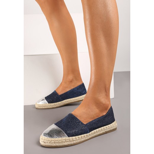 Granatowe Espadryle z Ozdobnym Noskiem na Plecionej Podeszwie Effiel ze sklepu renee.pl w kategorii Espadryle damskie - zdjęcie 173243927